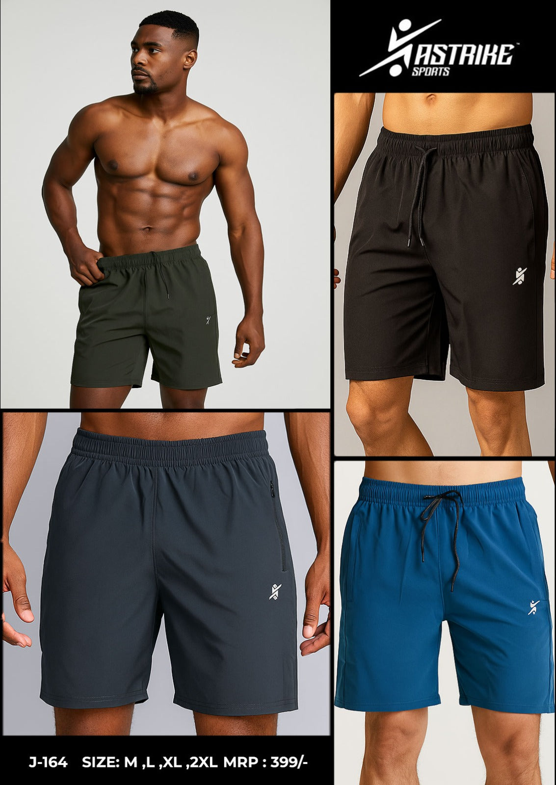 Men's Regular Fit Shorts at Wholesale Price J-164 | 6 pcs packing