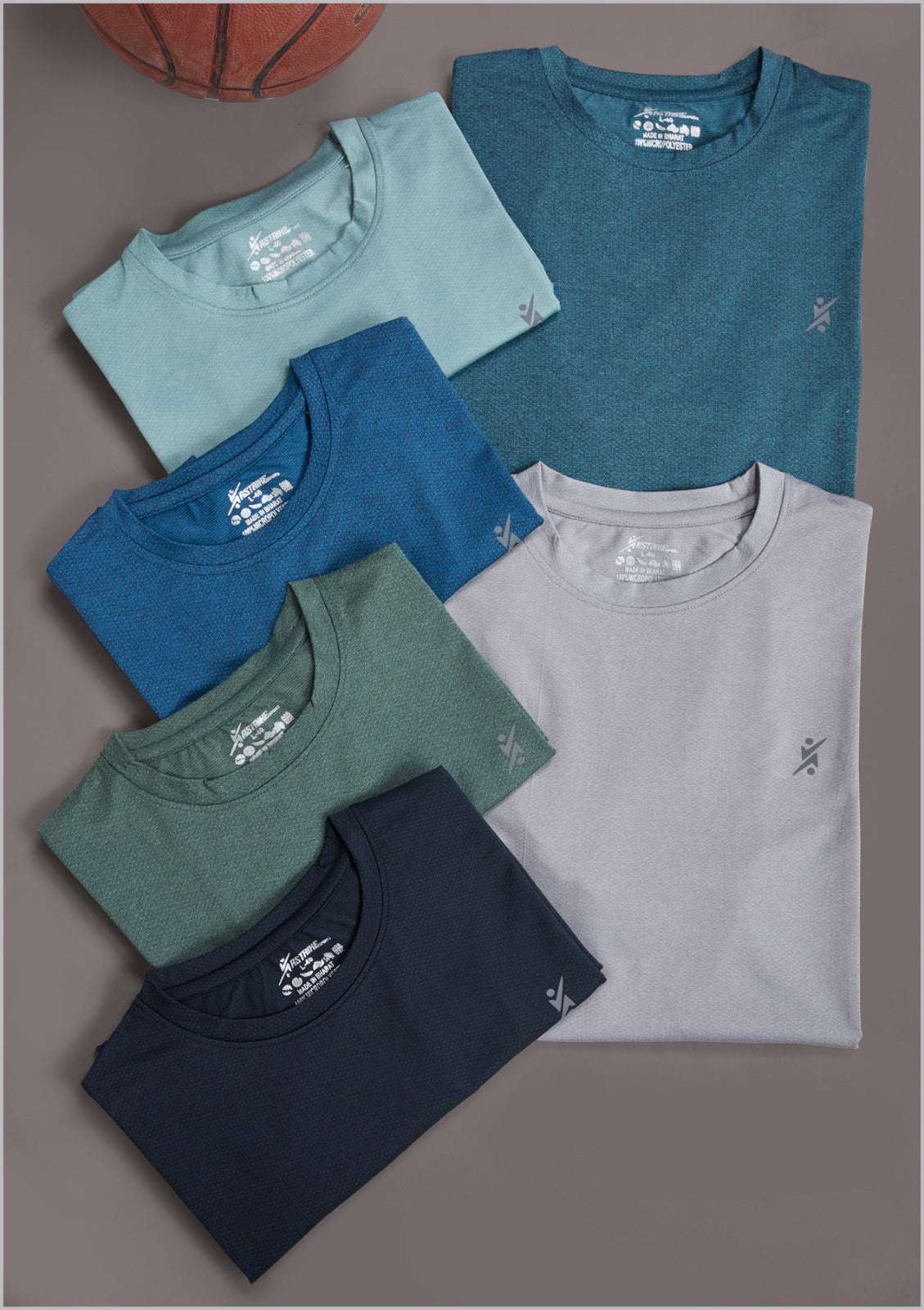 Men Abstract Print Slim Fit Crew Neck T-shirt at Wholesale Price J 123 | 6 Pcs Box