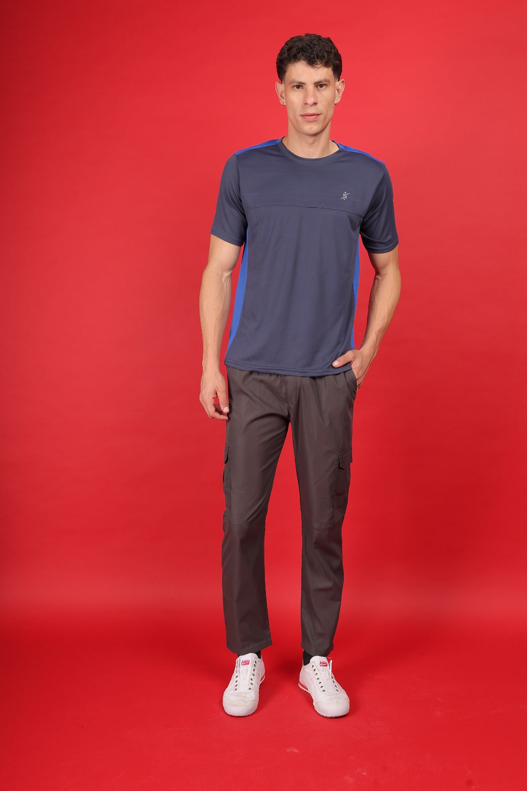 ASTRIKE SPORTS dot knit Crew Neck T-shirt at Wholesale Price J-726 | 8 Pcs Packing