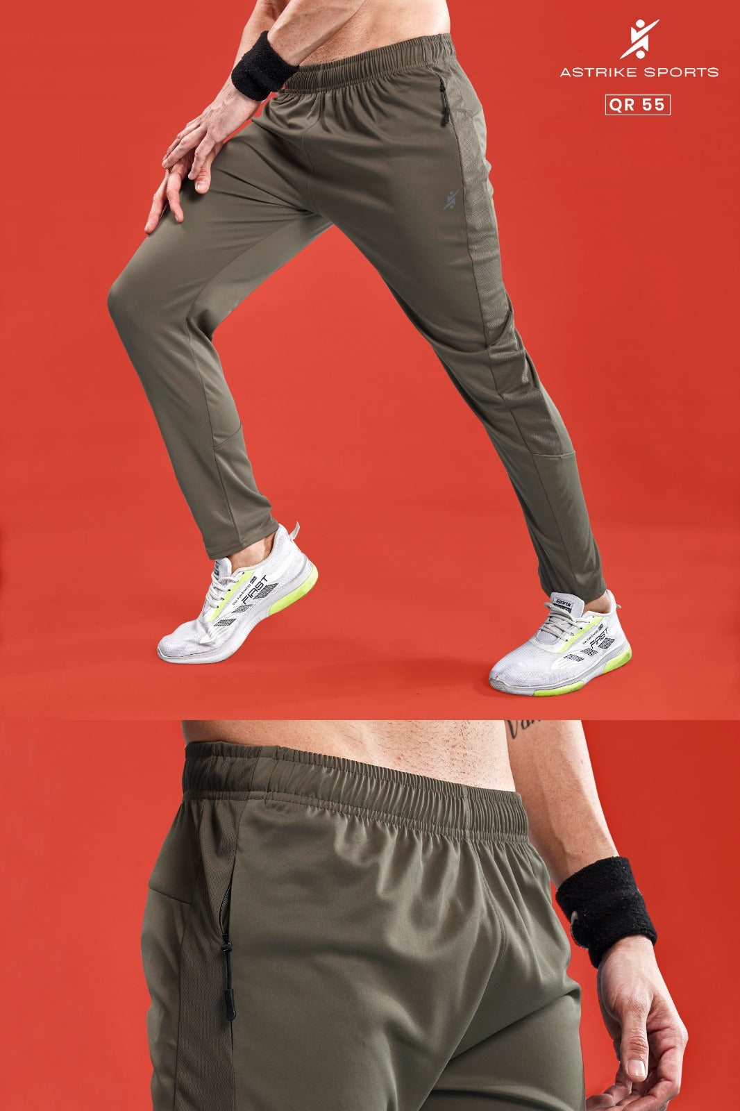 Men Solid Slim Fit Trackpants at Wholesale Price QR 55 | 8 Pcs Box