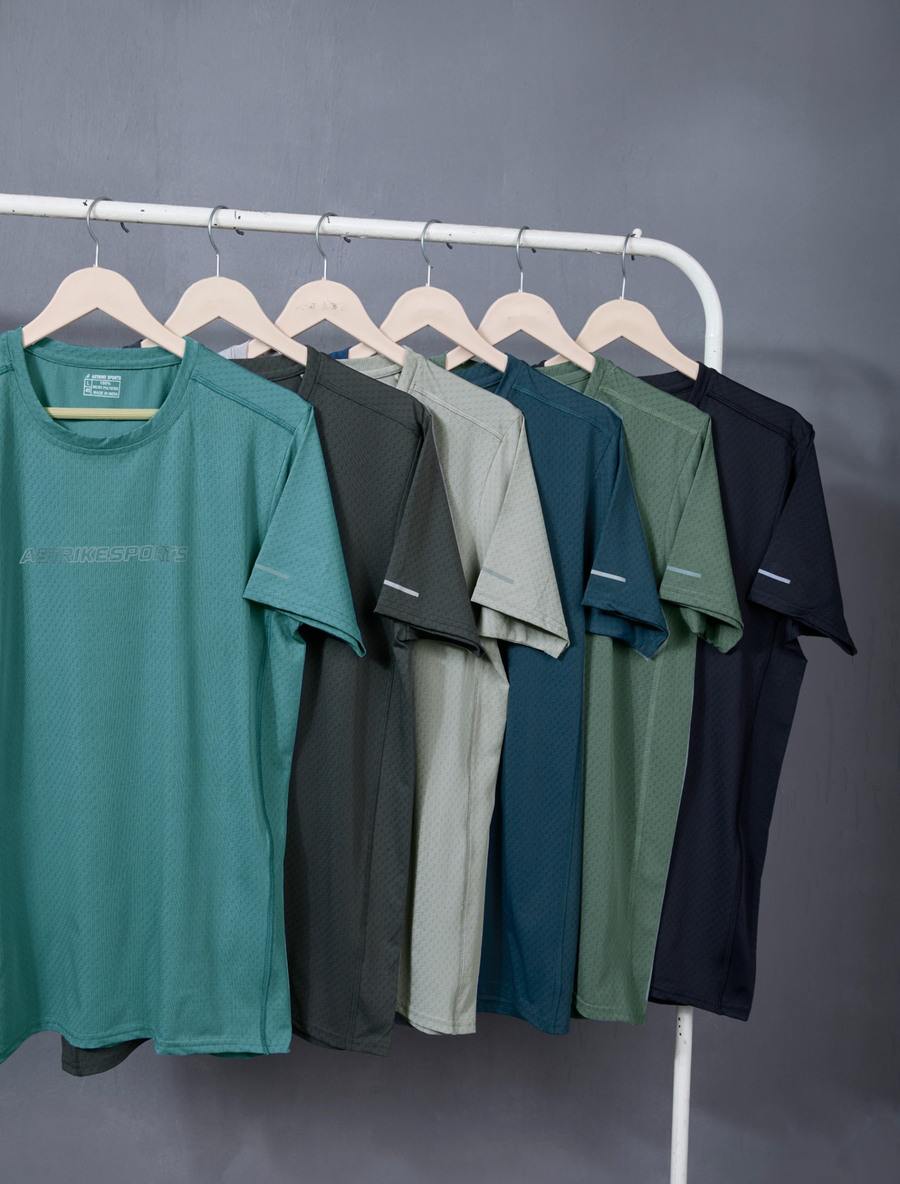 Men Solid Slim Fit Round Neck T-shirt at Wholesale Price J-137 | 6 Pcs