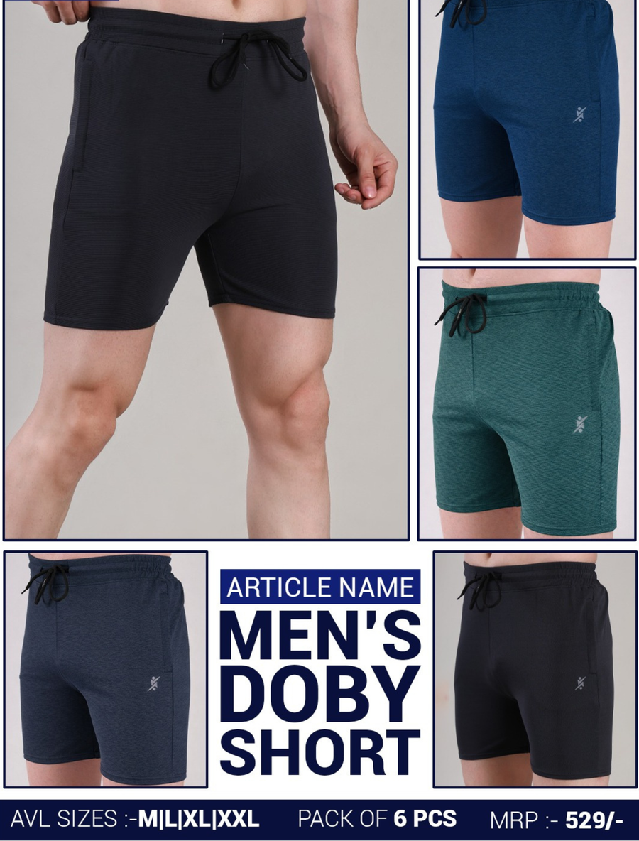 Men's Regular Fit Doby Shorts at Wholesale Price | 6 pcs packing