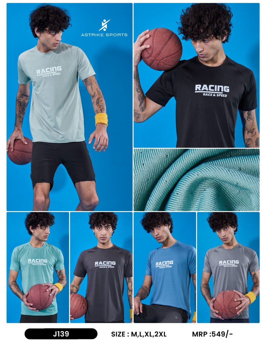 Men Solid Slim Fit Round Neck T-shirt at Wholesale Price J-139 | 6 Pcs Packing