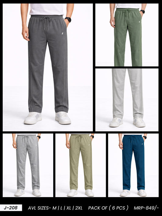Men Regular Fit Sports Cotton Milanch Track pant at Wholesale Price J-208 | 6 Pcs Box