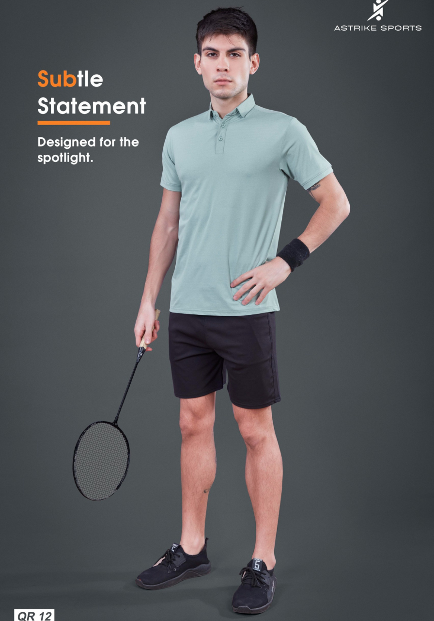 Men Slim Polo Neck T-shirt at Wholesale Price QR-12 | 6 Pcs Box