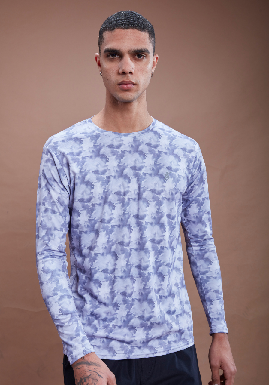 Men Abstract Print Slim Fit Crew Neck T-shirt at Wholesale Price J 160 | 6 Pcs Box
