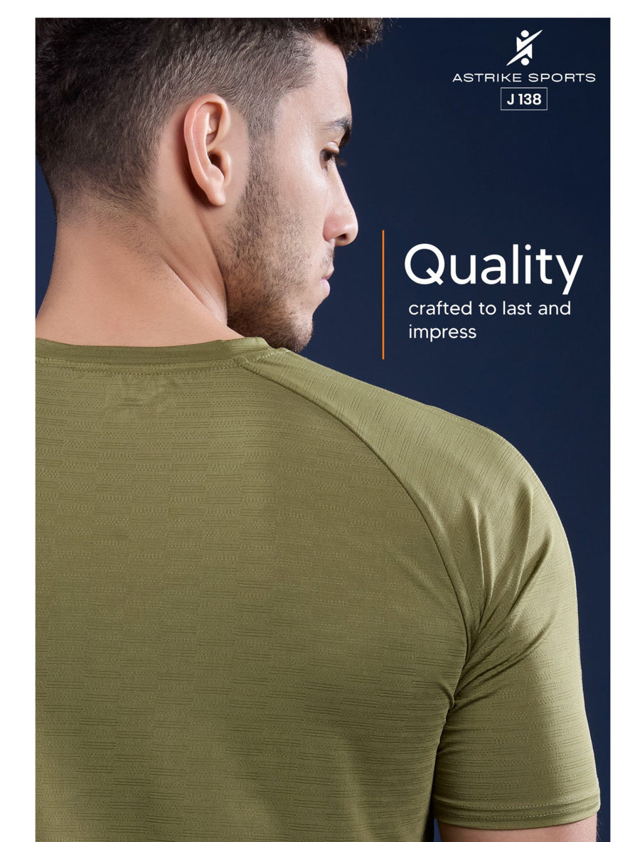 Men Solid Slim Fit Round Neck T-shirt at Wholesale Price J-138 | 6 Pcs