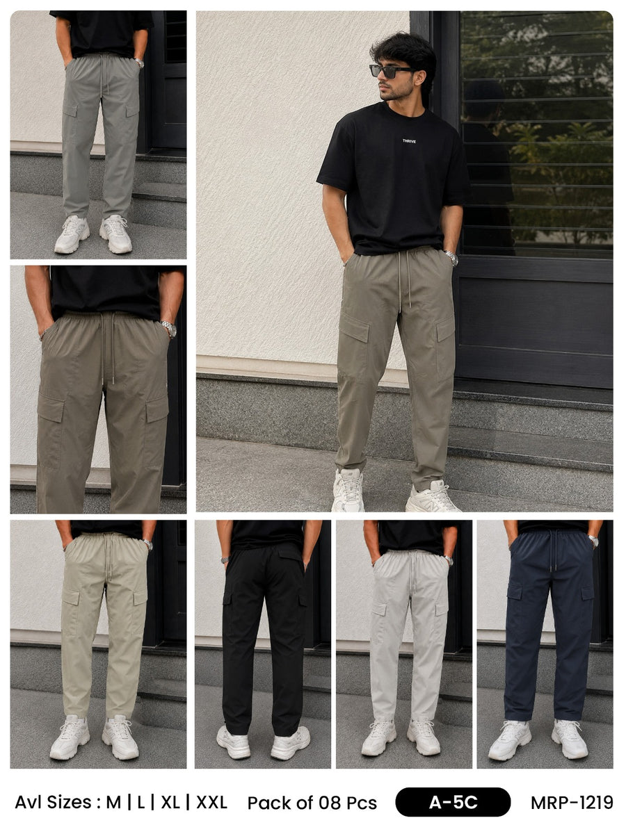 Men Regular Fit Sports Cargo Track pant at Wholesale Price A-5C | 8 Pcs Box