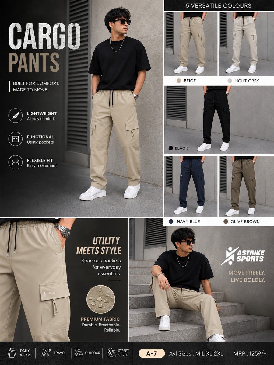 Men Baggy Fit Trackpant at Wholesale Price A-7 | 6 Pcs Box