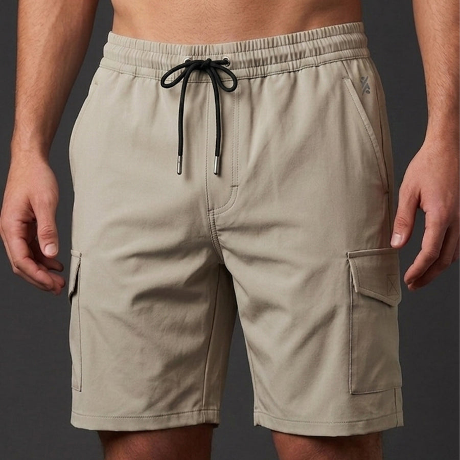 Men Solid Slim Fit Cargo Short Pant at Wholesale Price J-80C | 8 Pcs Box