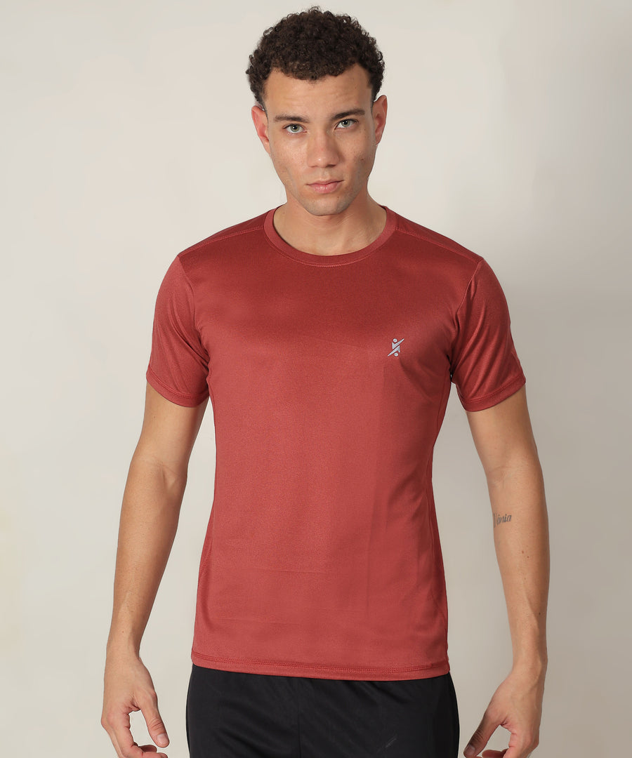Men Solid Slim Fit Crew Neck T-shirt at Wholesale Price QR 40 | 8 Pcs Box