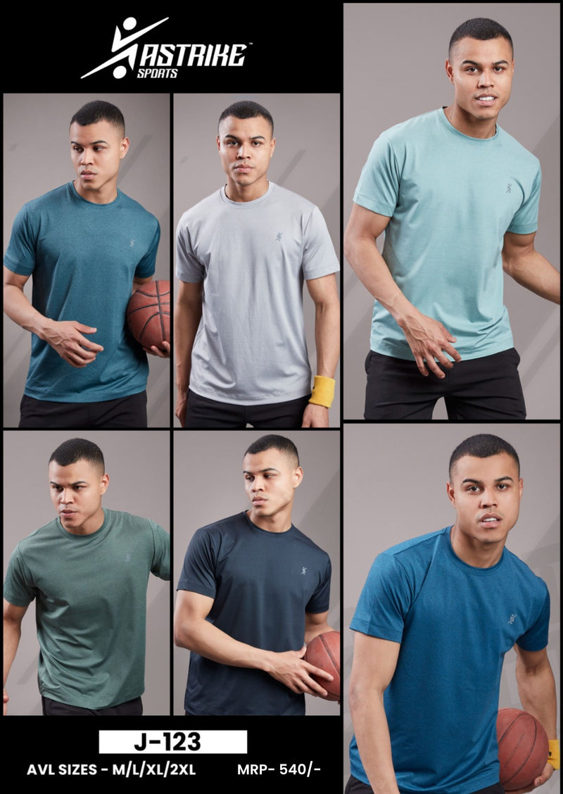 Men Abstract Print Slim Fit Crew Neck T-shirt at Wholesale Price J 123 | 6 Pcs Box