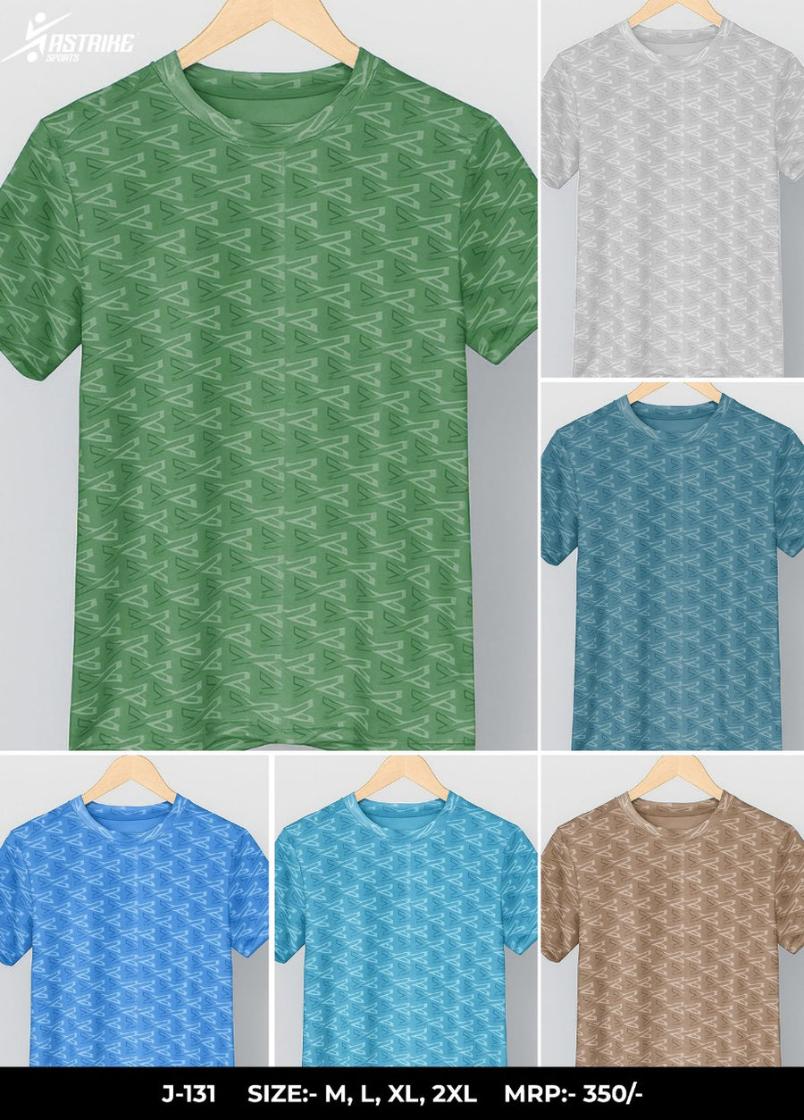 Men Solid Slim Fit Round Neck T-shirt at Wholesale Price J-131| 6 Pcs Packing