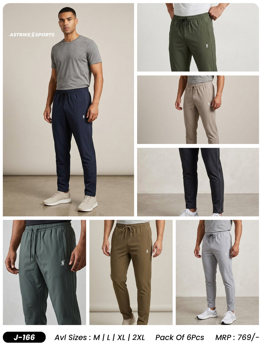Men Solid Relax Fit Sports Trackpants at Wholesale Price J-166 | 6 Pcs Box