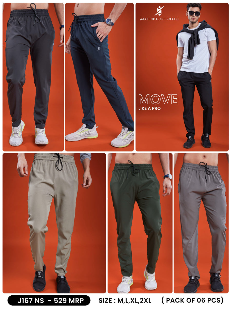 Men Regular Fit Sports Track pant at Wholesale Price J-167 NS | 6 Pcs Box