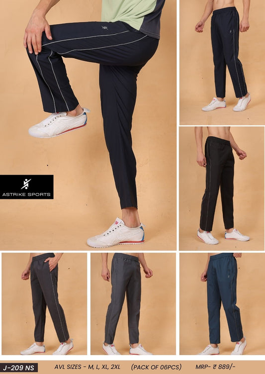 Men Regular Fit Sports NS Fabric Track pant at Wholesale Price J-209 | 6 Pcs Box