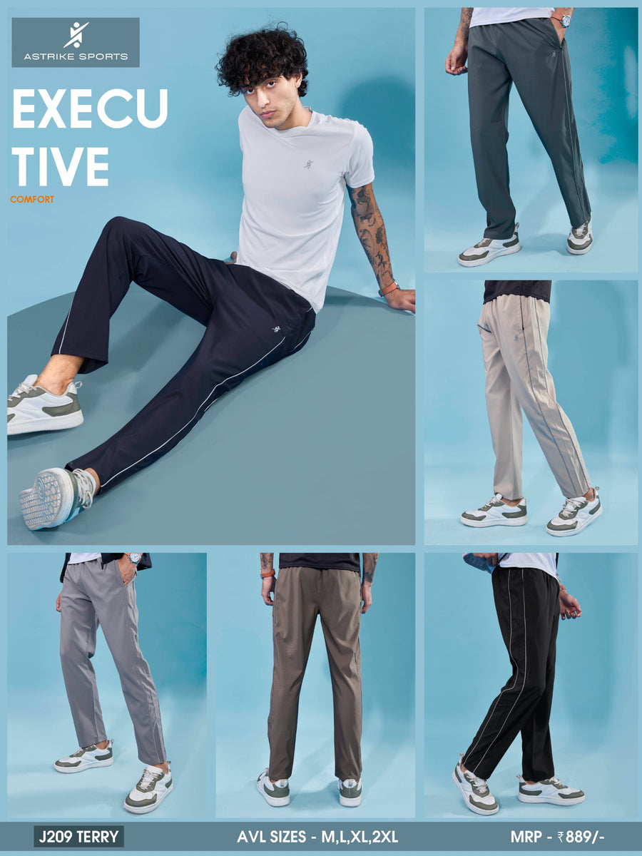 Men Regular Fit Sports Terry Fabric Track pant at Wholesale Price J-209 | 8 Pcs Box