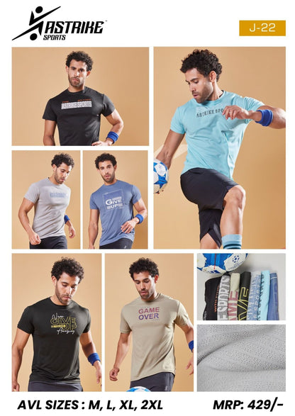 Men Solid Slim Fit Crew Neck T-shirt at Wholesale Price J 22 | 6 Pcs Box
