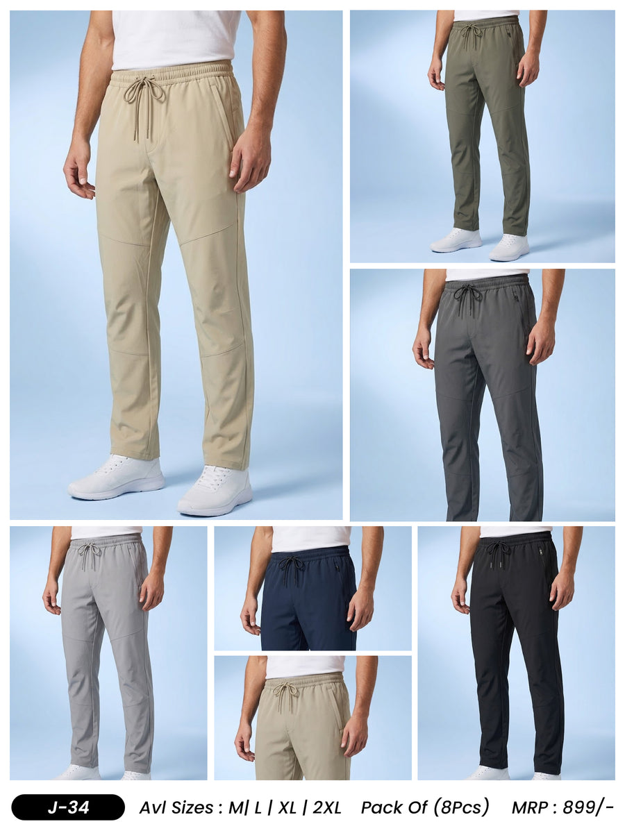 Men Regular Fit Sports Track pant at Wholesale Price J-34 | 8 Pcs Box