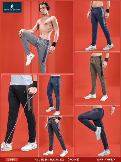 Men Solid Slim Fit Trackpants at Wholesale Price J 590 | 8 Pcs Box