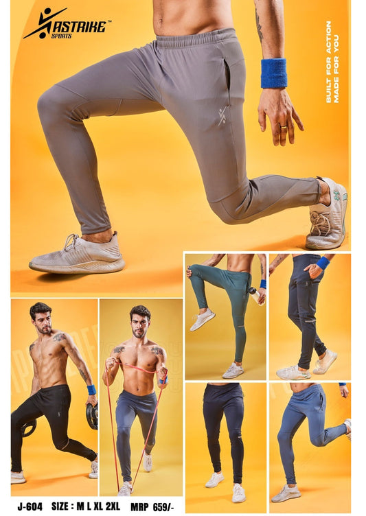 Men Solid Slim Fit Trackpants at Wholesale Price J 604 | 8 Pcs Box