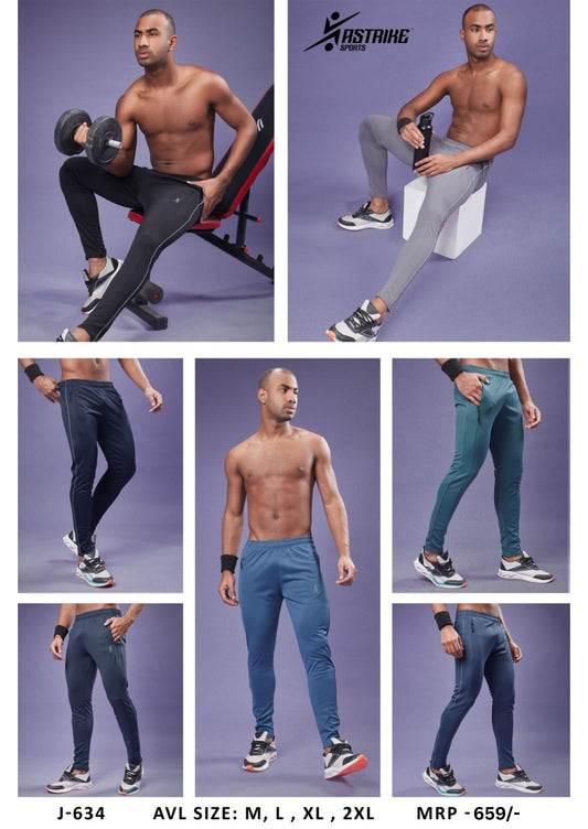Men Solid Slim Fit Trackpants at Wholesale Price J 634 | 8 Pcs Box