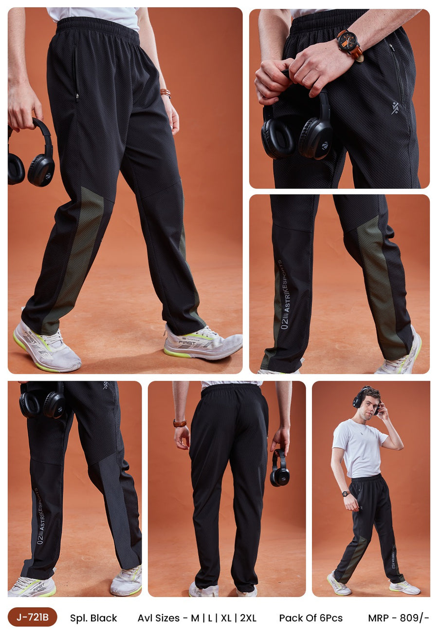 Men Solid Relax Fit Joggers at Wholesale Price J 721 B Special Black | 4 Pcs Box