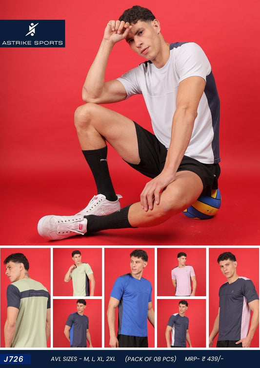 Men Assorted Dot Knit T-Shirt J-726 | Mix Size & Color Box