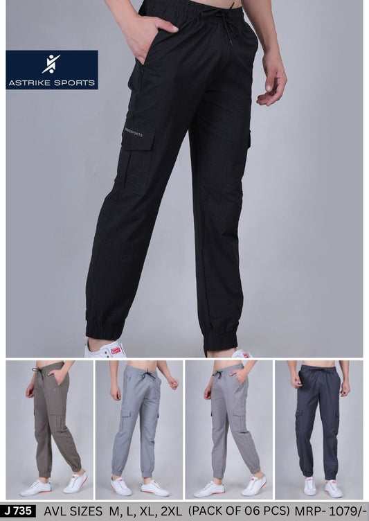 Men Assorted Nylon Crush Trackpant J-735 | Mix Size & Color Box