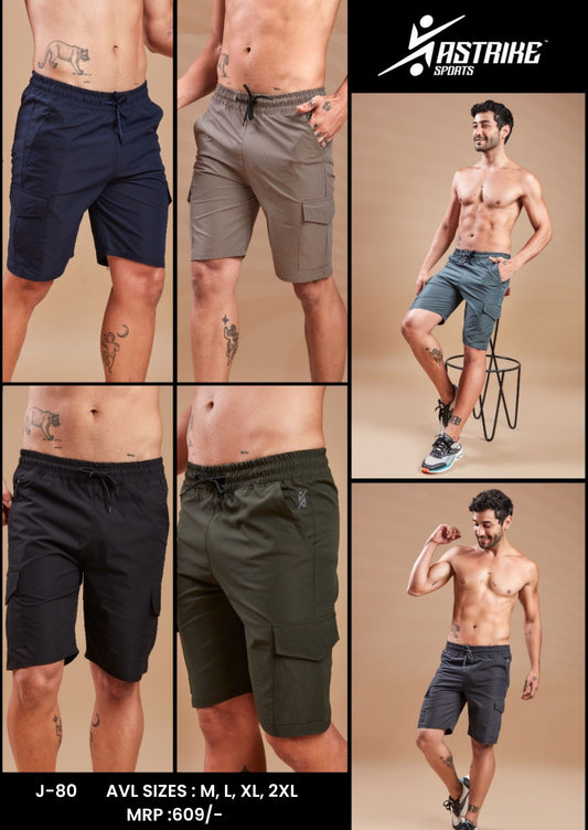 Men Solid Slim Fit Short Pant at Wholesale Price J 80 | 6 Pcs Box