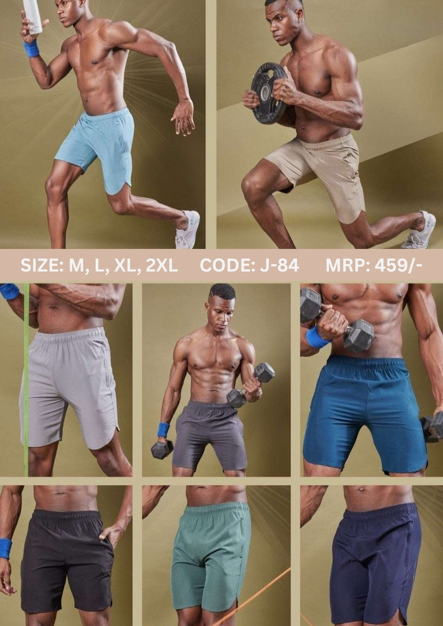 Men Solid Slim Fit Short Tighty Pant at Wholesale Price J 84 | 6 Pcs Box