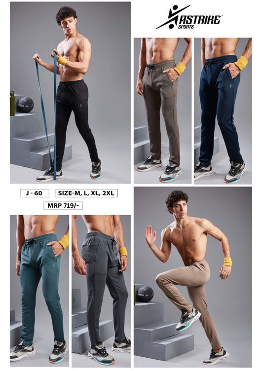 Men Solid Slim Fit Sports TrackPant at Wholesale Price J 60 | 6 Pcs Packing