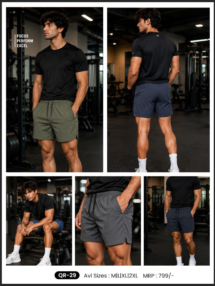Men Solid Slim Fit Tighty Short at Wholesale Price QR-29 | 5 Pcs Box