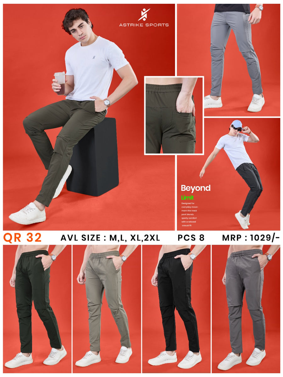 Men Regular Fit Sports Track pant at Wholesale Price QR-32 | 8 Pcs Box