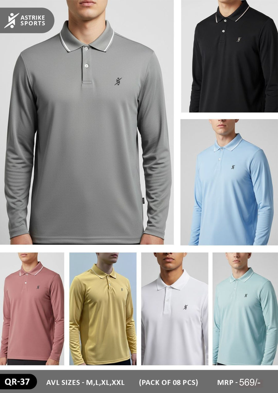 ASTRIKE SPORTS Polo Neck T-shirt at Wholesale Price QR-37 | 8 Pcs Packing
