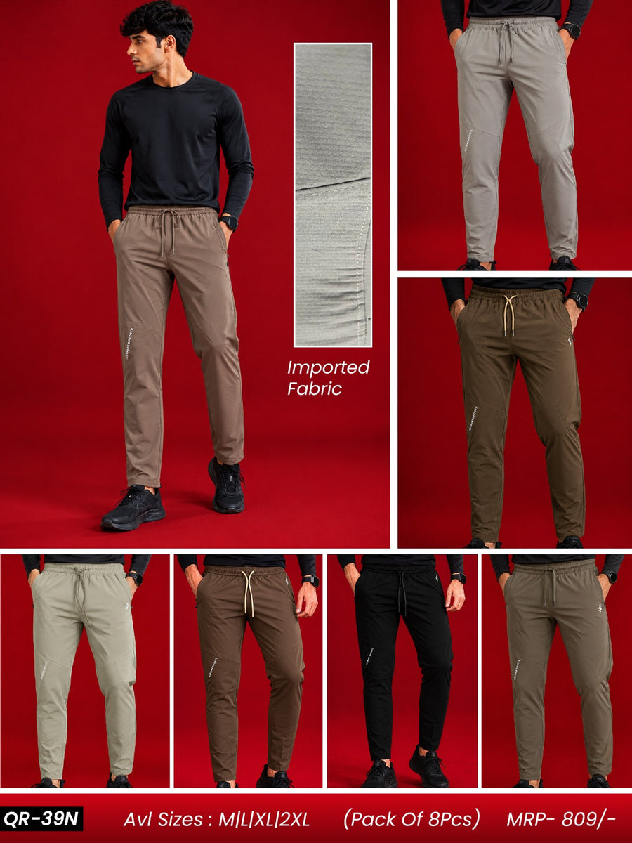 Men Regular Fit Sports Track pant at Wholesale Price QR-39N | 8 Pcs Box