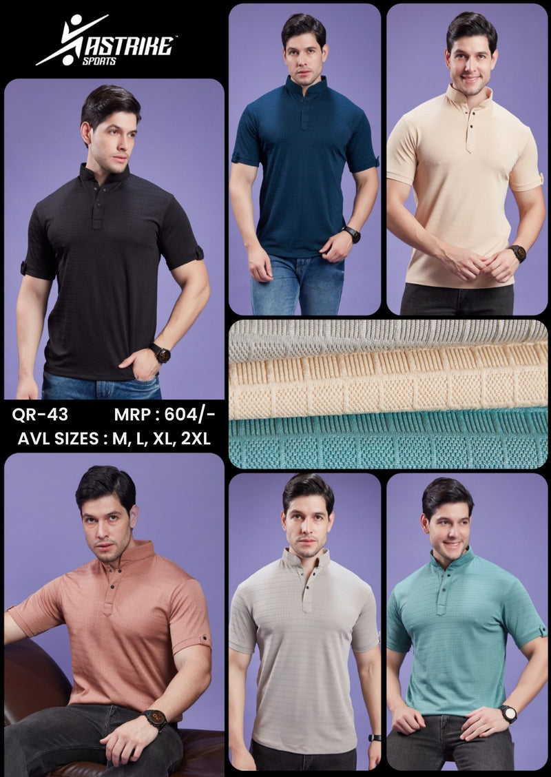 ASTRIKE SPORTS Polo Neck T-shirts at Wholesale Price QR-43 | 6 Pcs Packing