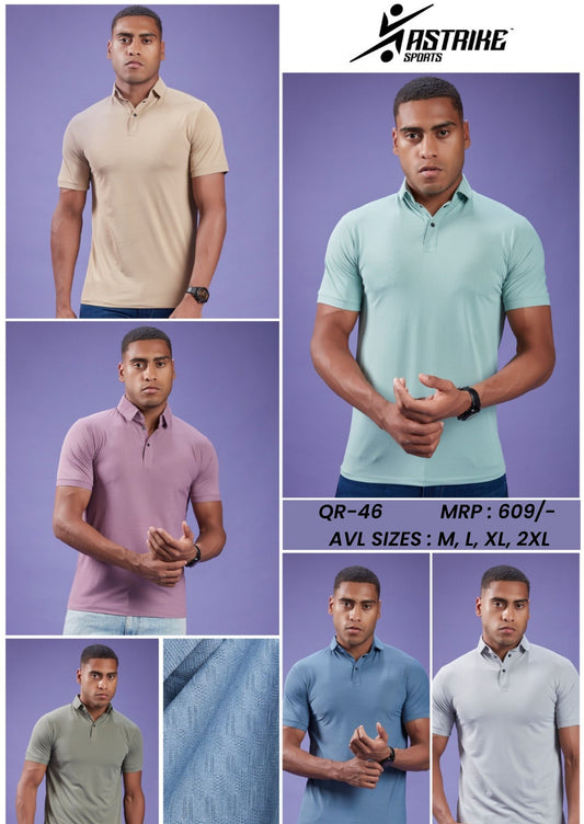 ASTRIKE SPORTS Polo Neck T-shirts at Wholesale Price QR-46 | 6 Pcs Packing