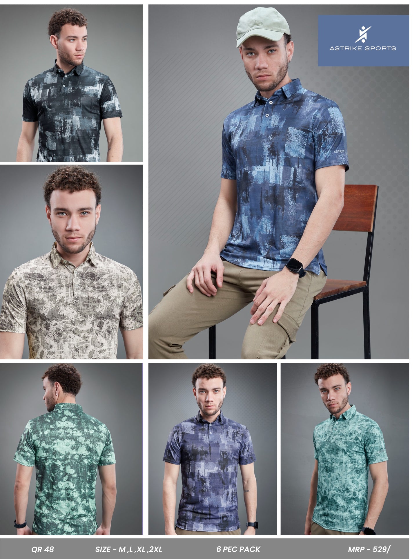 ASTRIKE SPORTS POLO T-shirt at Wholesale Price QR 48 | 6 Pcs Packing