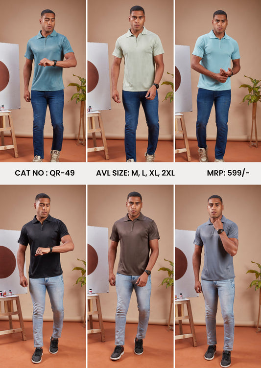 ASTRIKE SPORTS POLO ZIP T-shirt at Wholesale Price QR 49 | 6 Pcs Packing