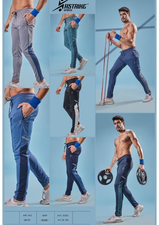 Men Solid Slim Fit Trackpants at Wholesale Price QR 95 | 8 Pcs Box