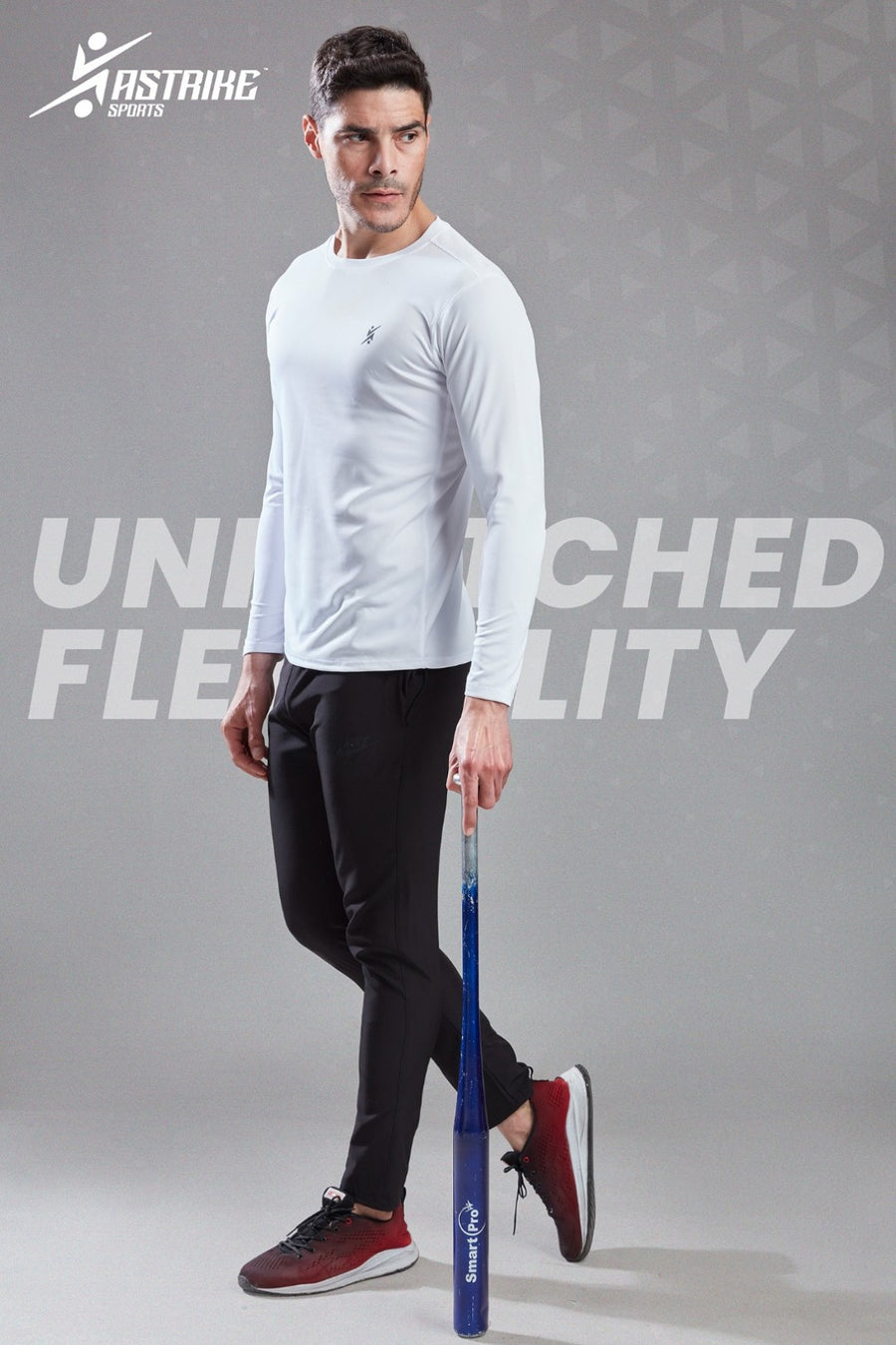 Men Slim Crew Neck Full Sleeve T-shirt at Wholesale Price QR 17 Special White | 4 Pcs Box
