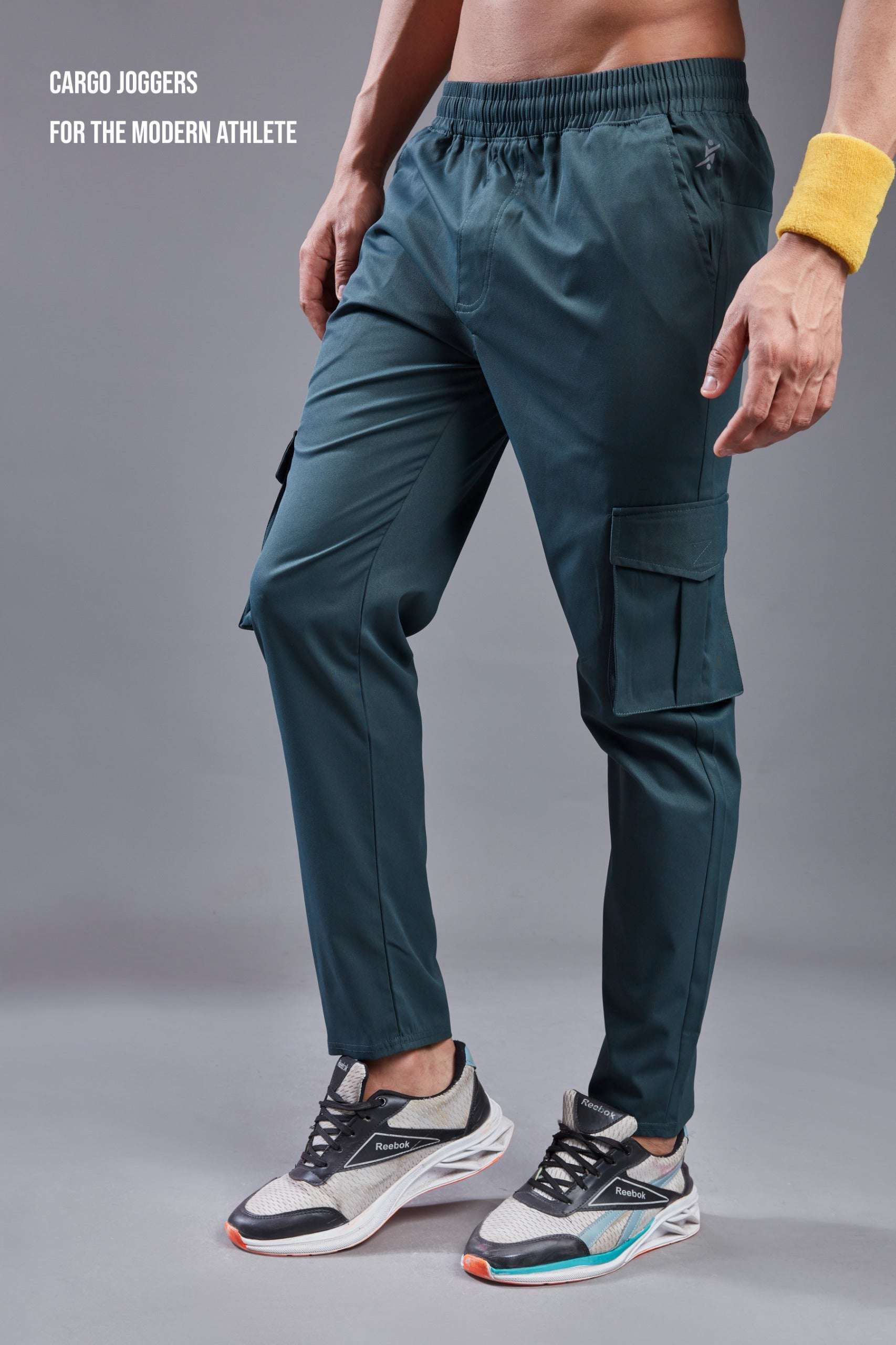 Men Solid Relax Fit Sports Cargo Trackpants at Wholesale Price J-675-(C) | 6 Pcs Box