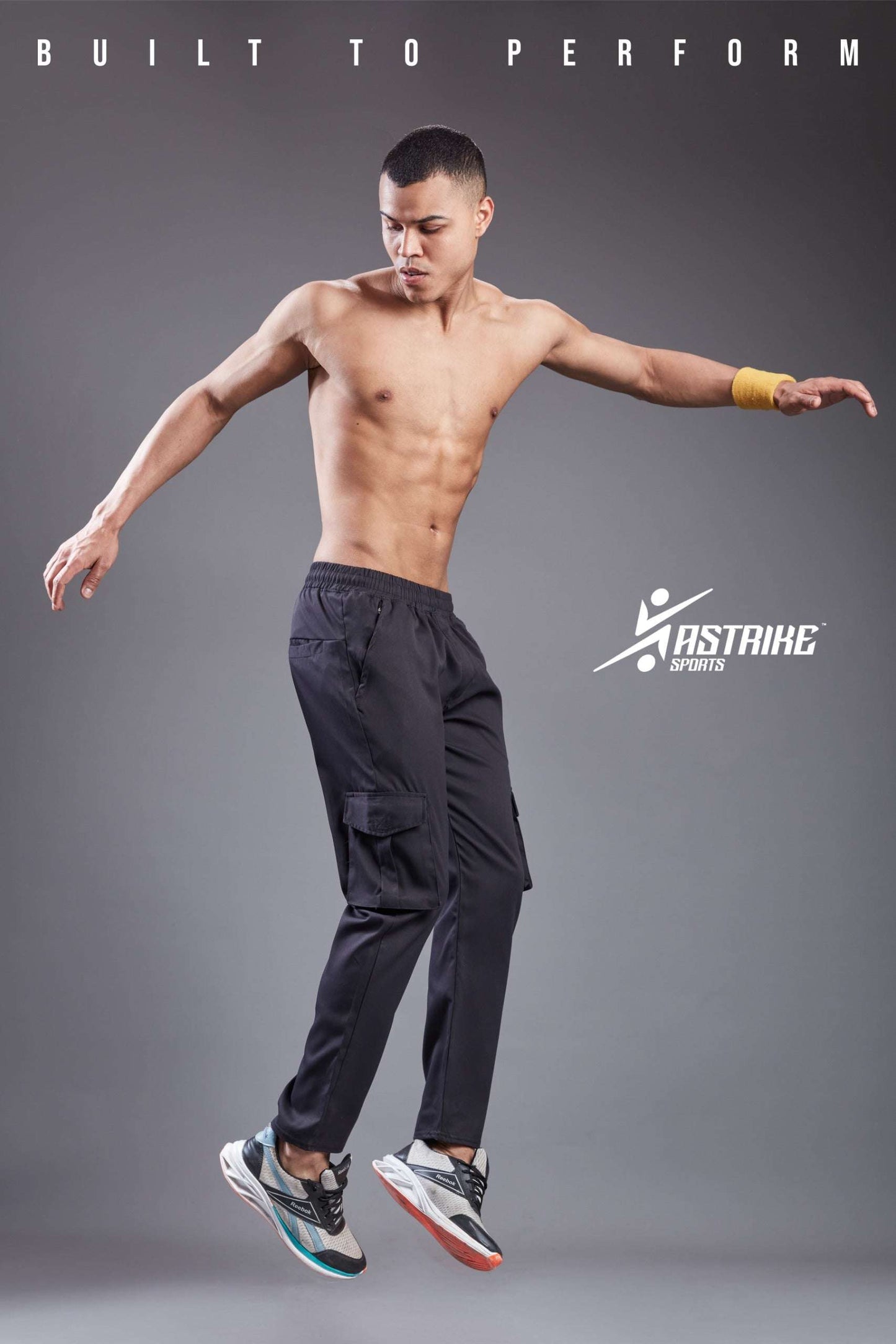 Men Solid Relax Fit Sports Cargo Trackpants at Wholesale Price J-675-(C) | 6 Pcs Box