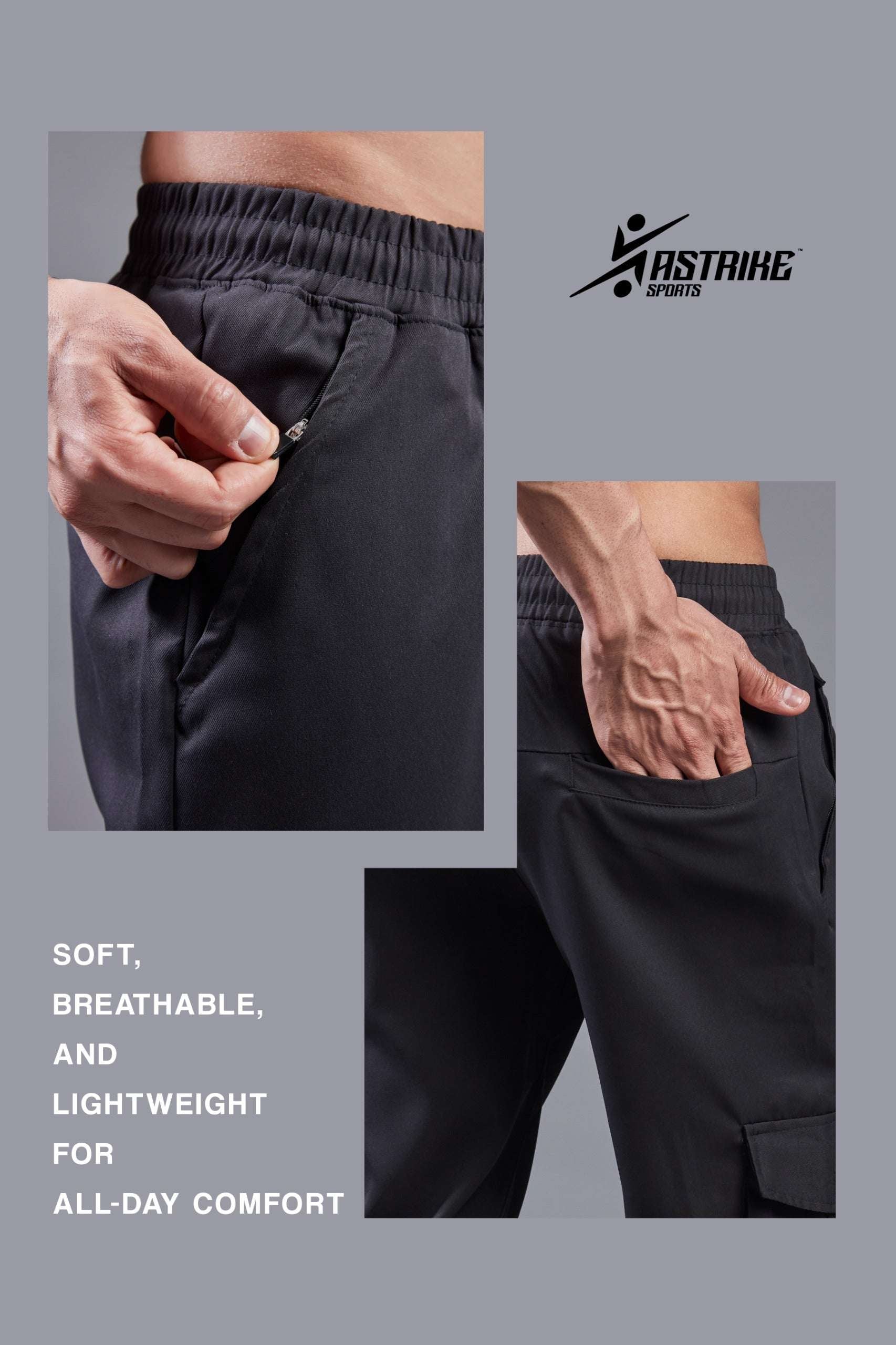 Men Solid Relax Fit Sports Cargo Trackpants at Wholesale Price J-675-(C) | 6 Pcs Box