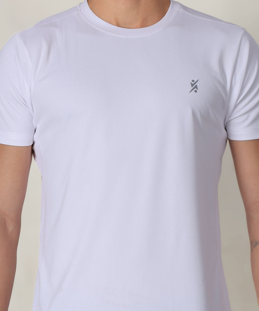 Men Slim Crew Neck T-shirt at Wholesale Price QR 10 Special White | 4 Pcs Box