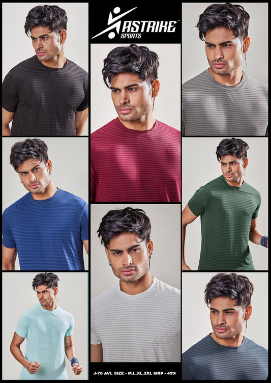 ASTRIKE SPORTS Crew Neck T-shirt at Wholesale Price J-76 | 8 Pcs Packing