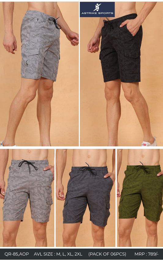 Men's Regular Fit Shorts at Wholesale Price QR-85AOP | 6 pcs packing