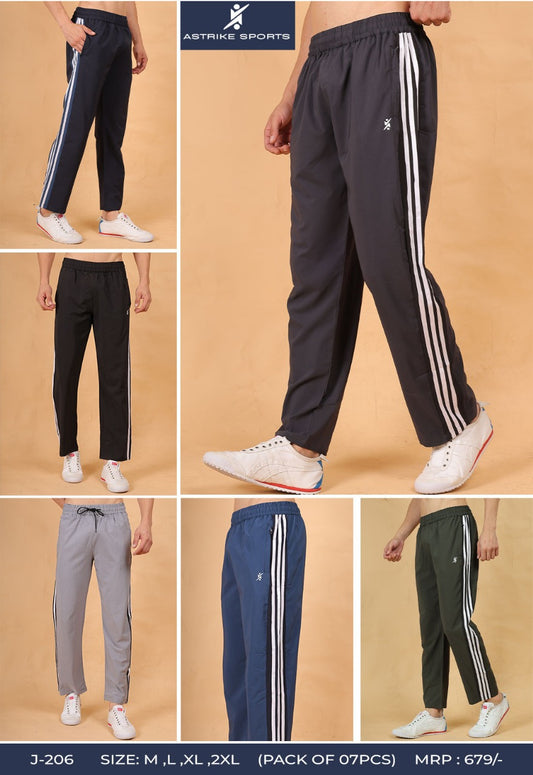 Men Regular Fit Sports Track pant at Wholesale Price J-206 4Way Fabric | 6 Pcs Box