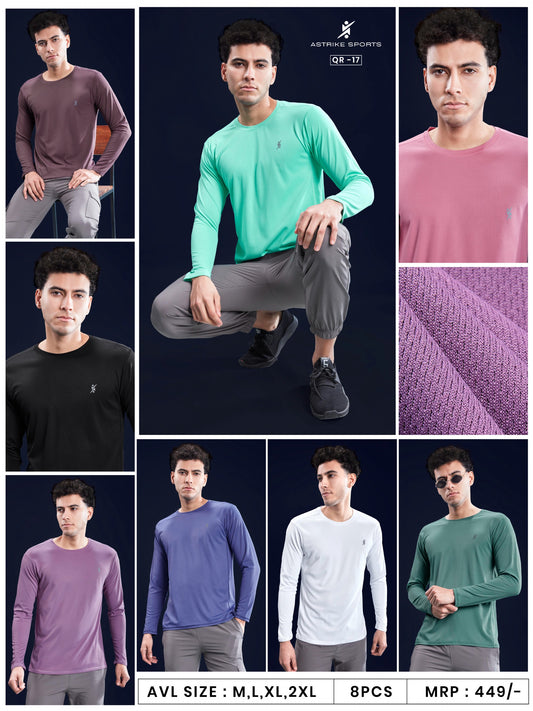 Men Abstract Solid Slim Fit Crew Neck T-shirt at Wholesale Price QR 17 | 8 Pcs Box